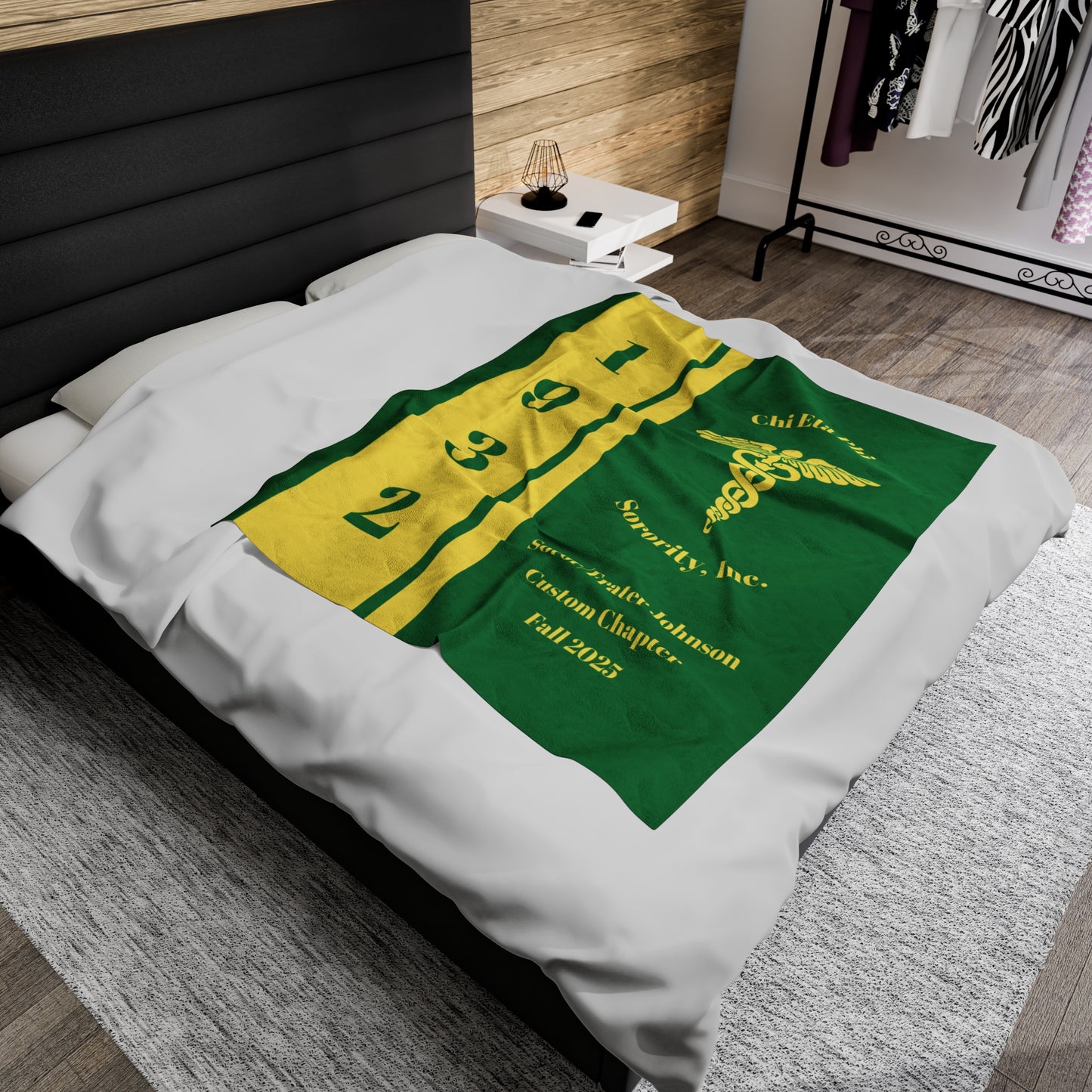 Personalized Chi Eta Phi Sorority Plush Blanket | Crossing Gift | Chi Nurse | Chi Line Gift