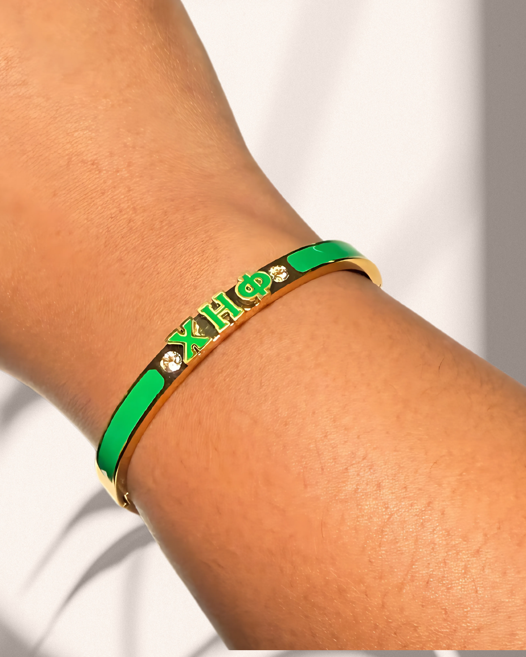 Chi Eta Phi Clasp Bracelet | 18K Gold PVD Plated | Chi Eta Phi Gifts | Sorority Jewelry | Chi-Coo | 1932