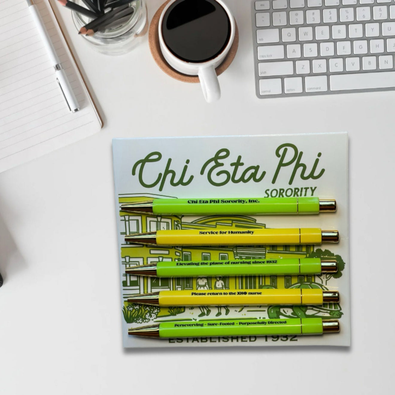 Chi Eta Phi Sorority Inspired Pen Set - MANUFACTURER ERROR | Chi Line Gift | Nurse Sorority | Nurse Gift | Chi Coo | 1932
