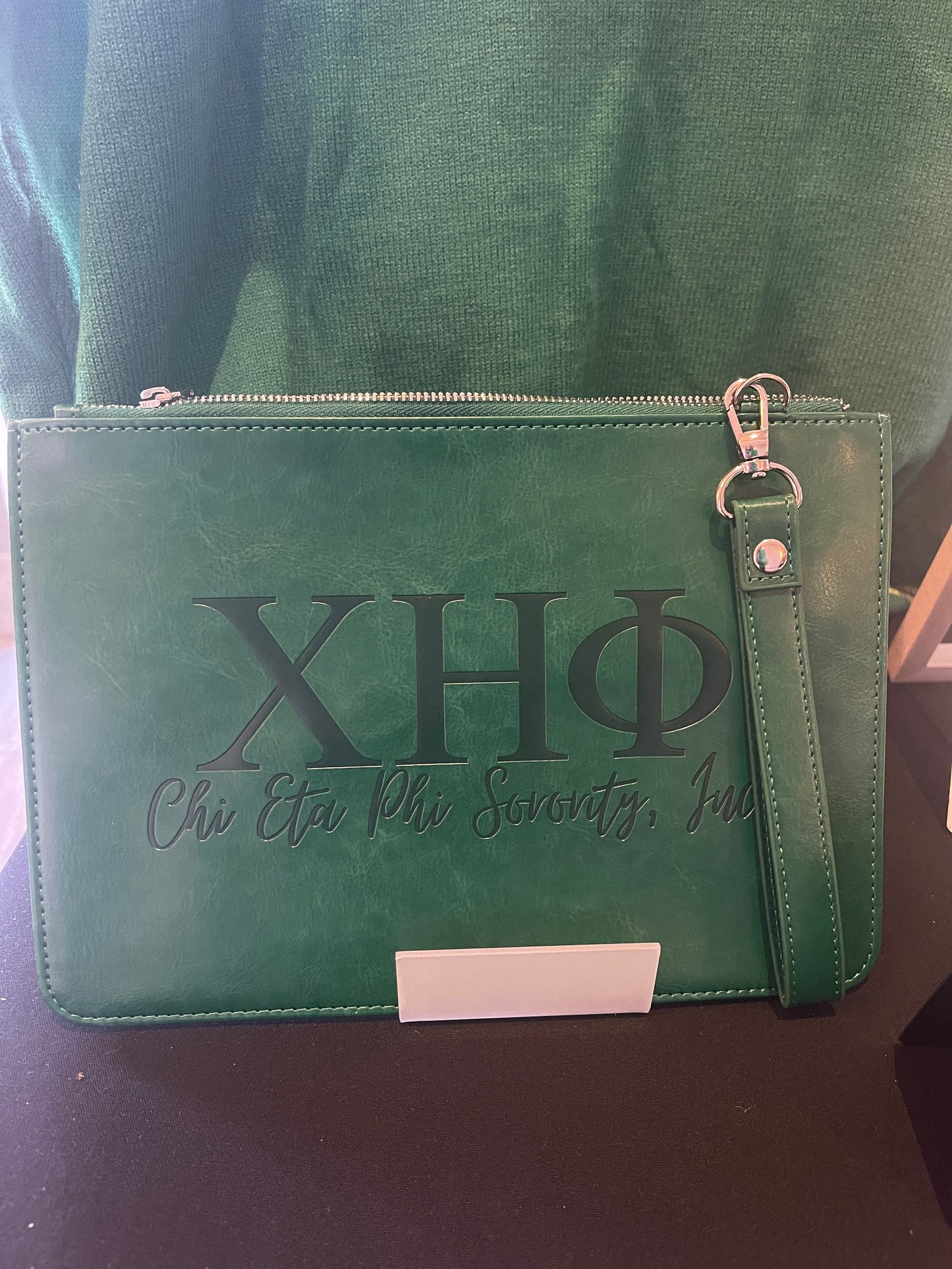 Chi Eta Phi Sorority Large Clutch w/ Detachable Wrist Strap