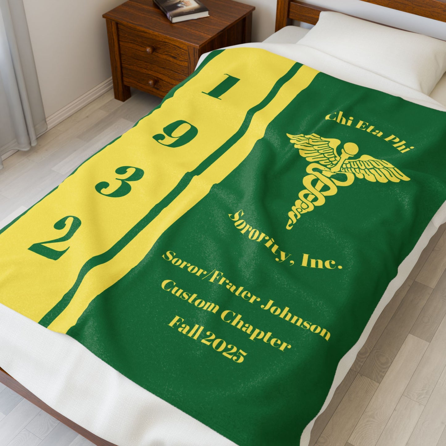 Personalized Chi Eta Phi Sorority Plush Blanket | Crossing Gift | Chi Nurse | Chi Line Gift